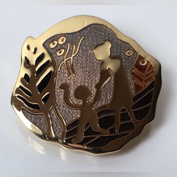 Vintage Enamel de Passille Sylvestre Brooch Pin Mother / Woman & Child - Picture 6 of 7